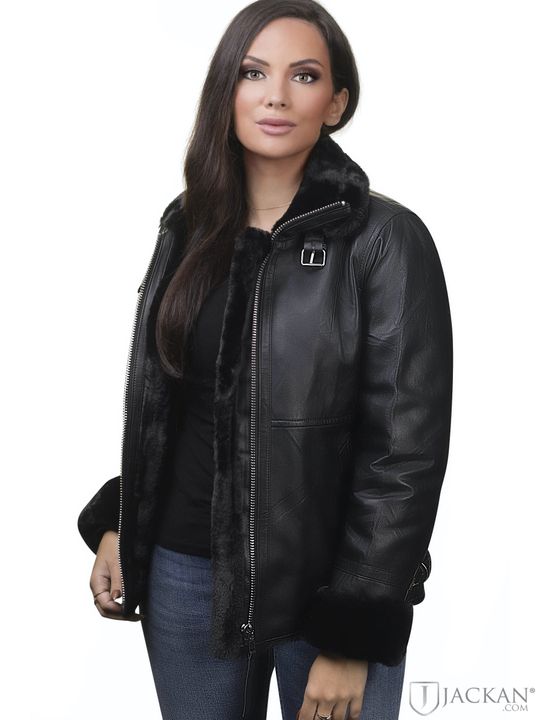 Alice Leather Bomber Jacket in schwarz von Jofama | Jackan.com