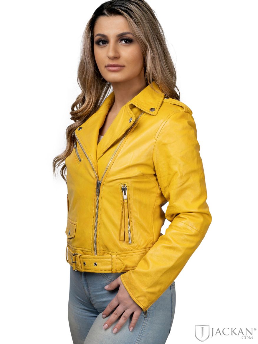 Rachel Leather Biker i gult från Jofama | Jackan.com