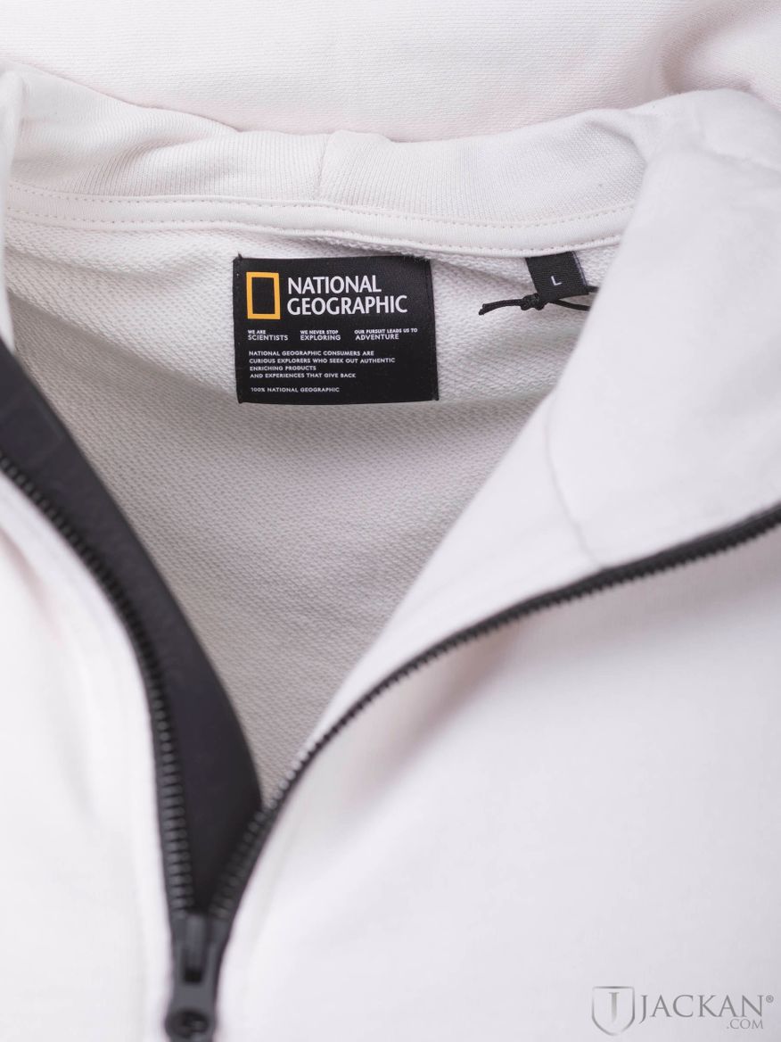 Zip Hood i vitt från National Geographic | Jackan.com