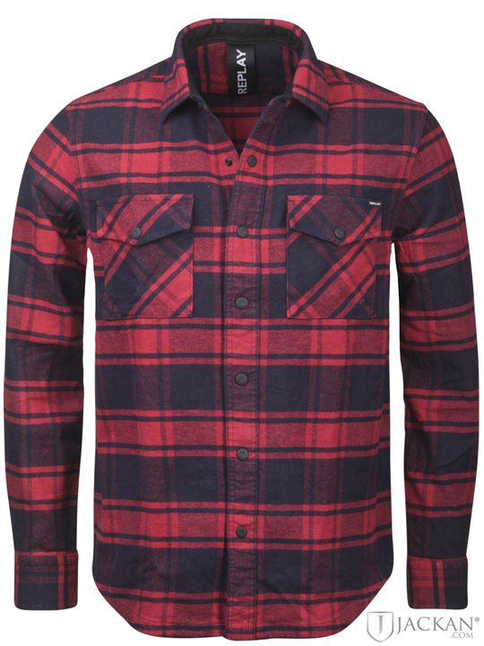 Overshirt Checked i blått och rött från Replay | Jackan.com