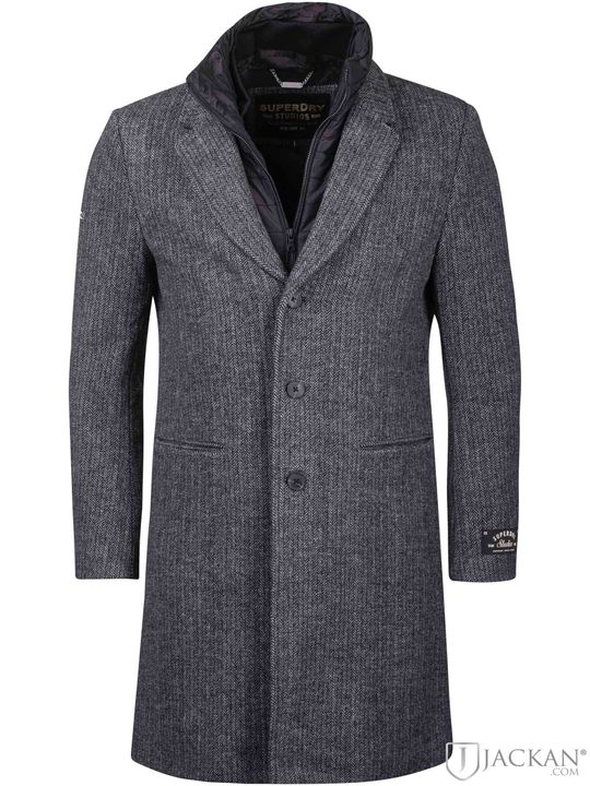 Wool Town Coat i grått från Superdry | Jackan.com