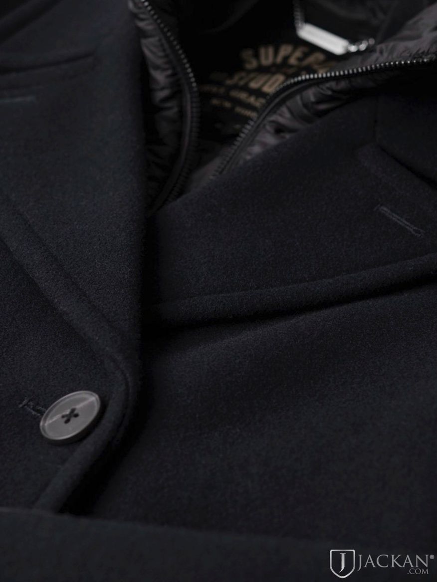 Wool Pea Coat i blått från Superdry | Jackan.com