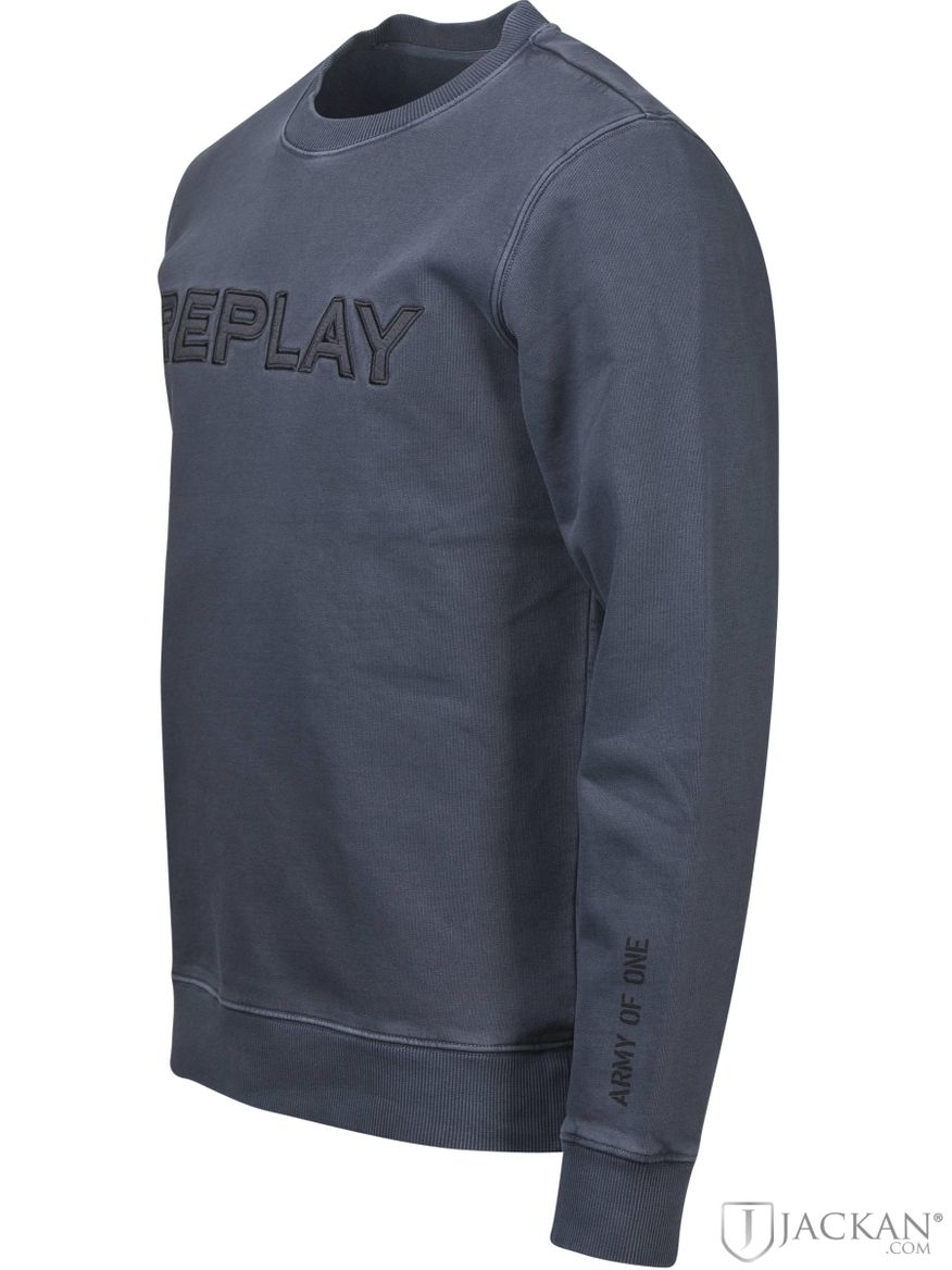 Sweatshirt i gråblått från Replay | Jackan.com