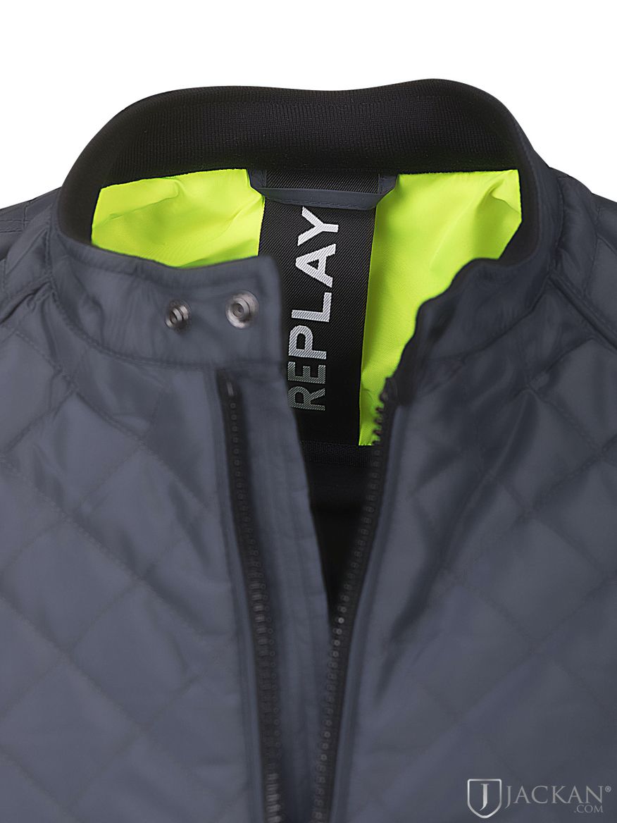 Jacket Recycled Poly Twill in grau-blau von Replay | Jackan.com
