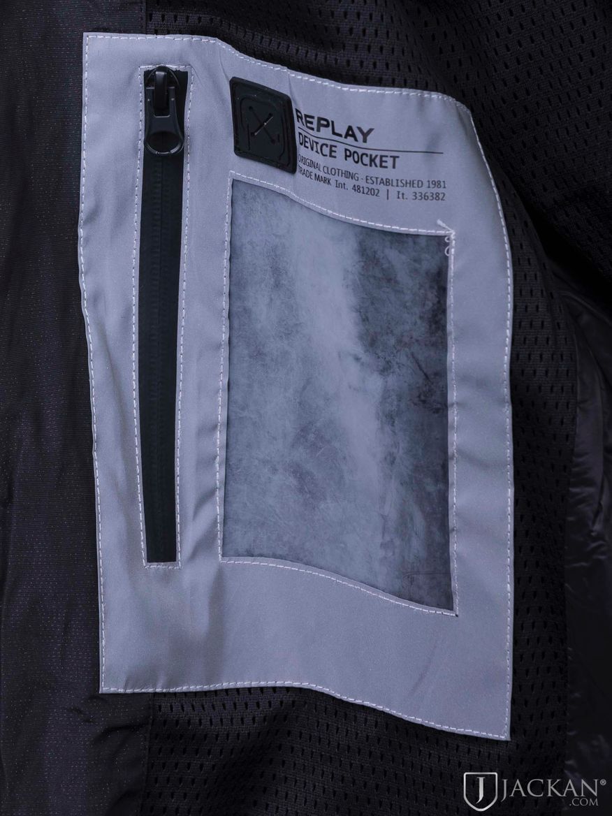 Metallic blend jacket in schwarz von Replay | Jackan.com