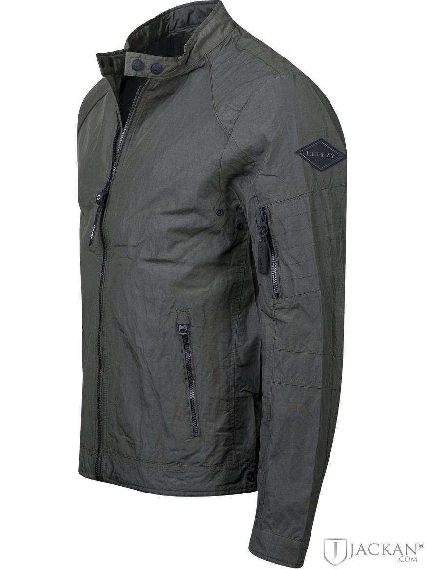 Metallic blend jacket i khakigrön från Replay | Jackan.com