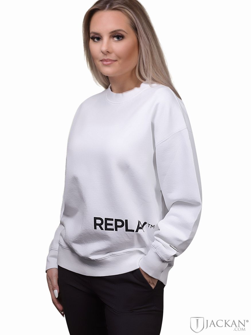 Felpa hoodie i vitt från Replay | Jackan.com