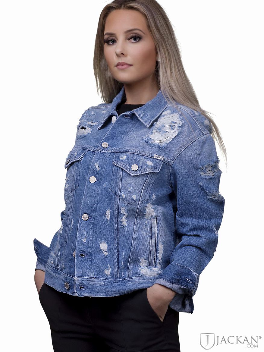 Heather Jeans Jacket i blått från Replay | Jackan.com
