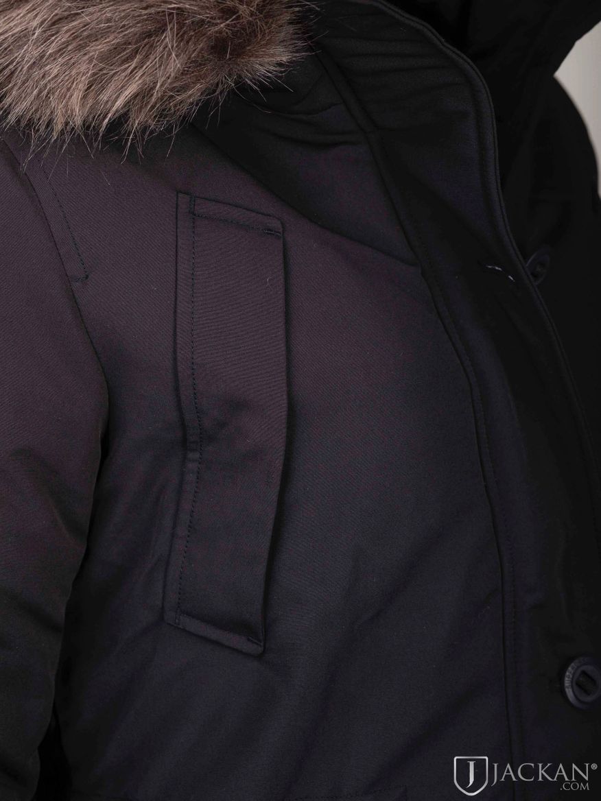 Everest Faux Fur Hooded Parka i svart från Superdry | Jackan.com