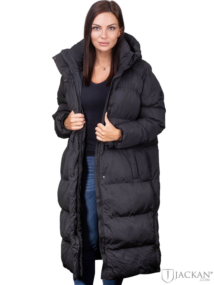 Black puffer jacket longline online