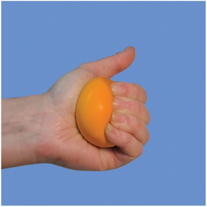 Knådboll klämd i hand orange