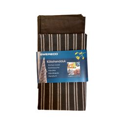 Kökshandduk 2-pack, svart/rand med antiglidtryck