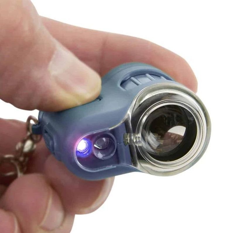 MicroMini™ 20x LED-belyst fickmikroskop, inbyggd UV, LED-ficklampa