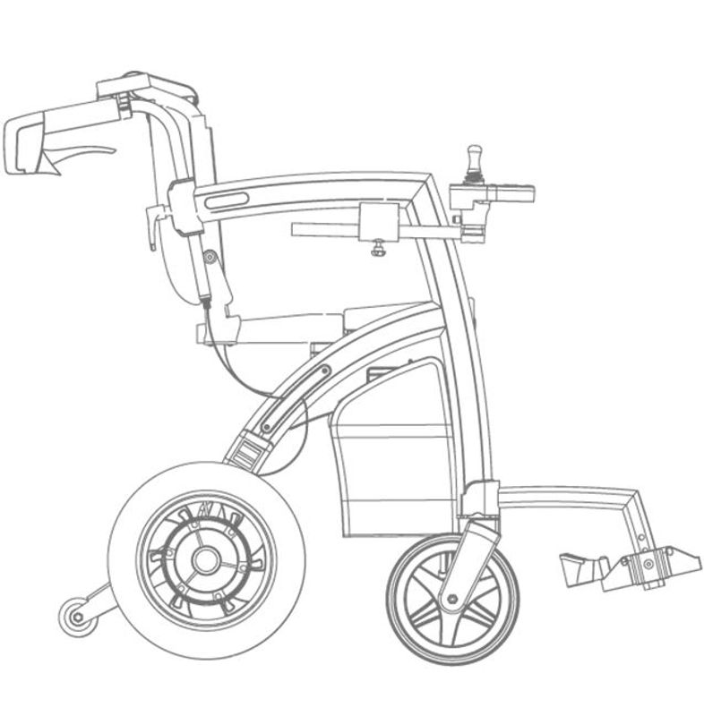 Rollator, rullstol och elrullstol i ett | Rollz Motion Electric- Matt Black