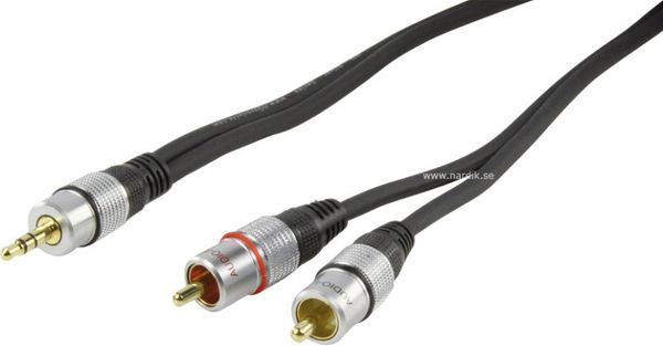 HQ AUX-RCA kabel 5m