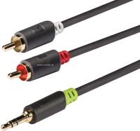 Adapter kabel stereo 3,5 mm hane - 2xRCA hanar 1m