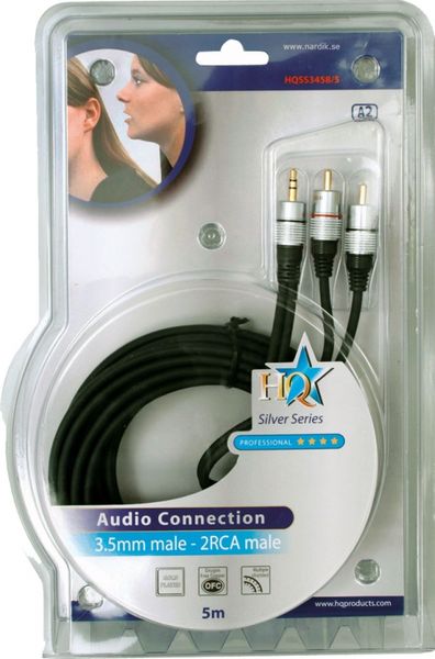 HQ AUX-RCA kabel 5m