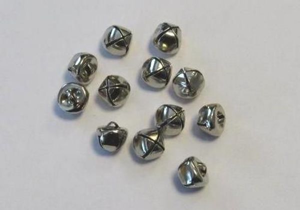 Christmas bells silver 10mm 12 PC 3902