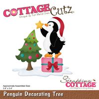 Cottage cutz - Scrapping Cottage dies - Penguin Decorating Tree CC-923