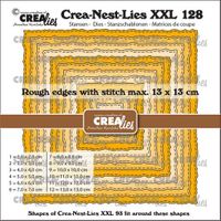 Crealies - XXL - Rectangles rough edges with stitch  XXL130