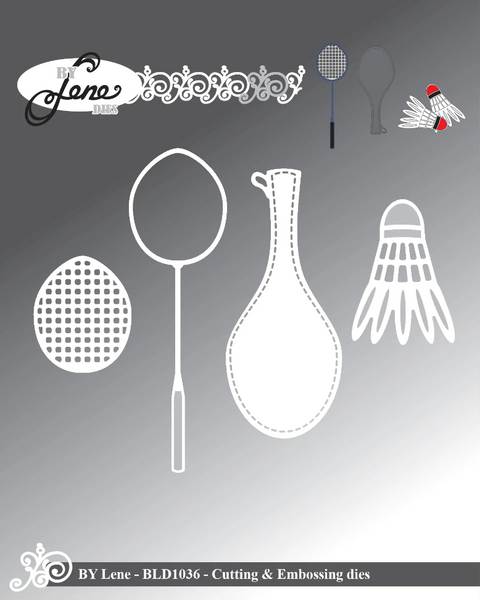 By Lene - Cutting & Embossing Die - Badminton  BLD1036