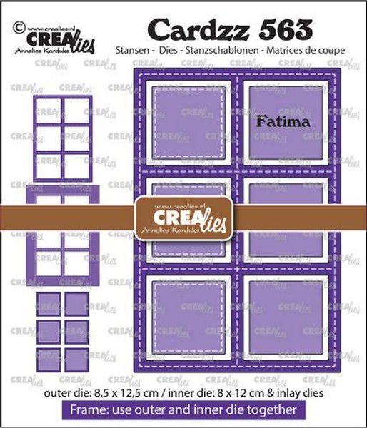 Crealies - Cardzz - Frame & Inlay Fatima 6x square CLCZ563 8,5x12,5 - 8x12cm + inlay dies