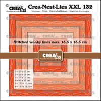 Crealies - XXL - Squares with 2 wonky stitchlines CLNestXXL132