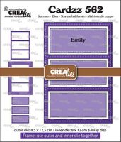 Crealies - Cardzz - Frame & Inlay Emily 3x rectangle CLCZ562 8,5x12,5 - 8x12cm + inlay dies