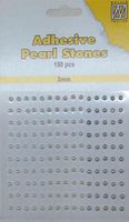 Nellie Choice - 150 Adhesive pearls 3mm, 3-colors - White APS307