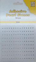 Nellie Choice - 150 Adhesive pearls 2mm, 3-colors - White APS207