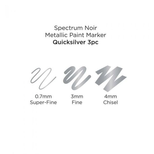 Spectrum Noir - Metallic Paint Markers - Quicksilver 3 pcs