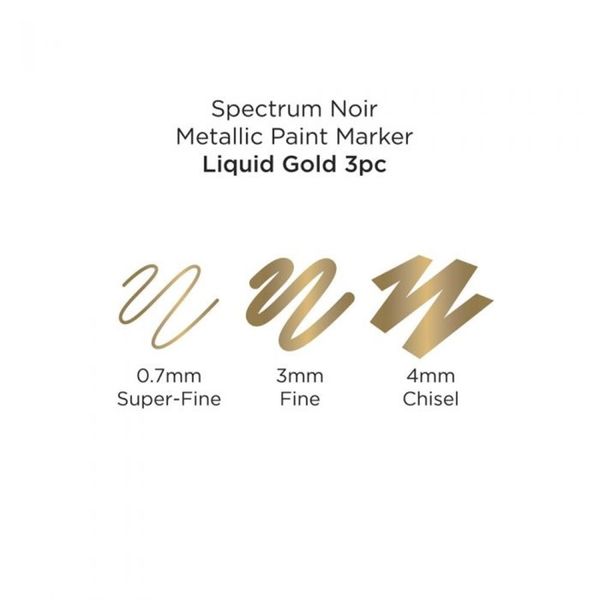 Spectrum Noir - Metallic Paint Markers - Liquid Gold 3 pcs