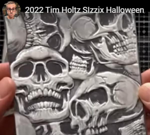 Sizzix - 3D Text Fades Embossing Folder - Skulls  665771 Tim Holtz 
