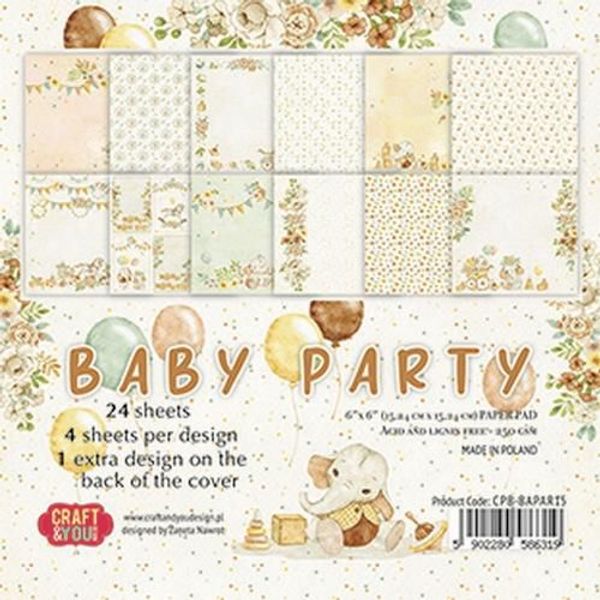 Craft and you - Paper pad - Baby Party Small 6x6 
