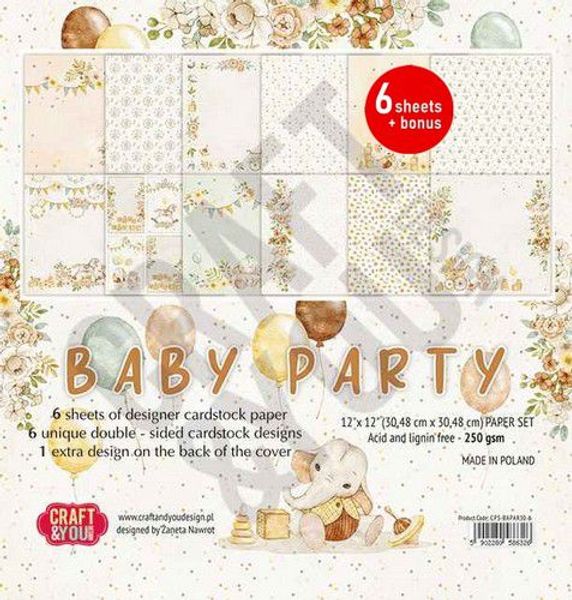 Craft and you - Paper pad - Baby Party 12x12 6ark