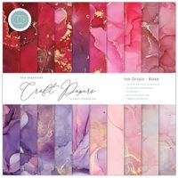 Craft Consortium - Double-Sided Paper Pad 12X12  Ink Drops Rose, 20 Designs 30/pkg