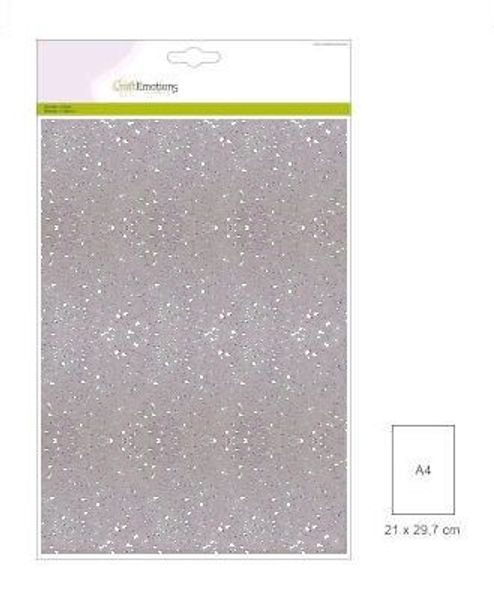 CraftEmotions - glitter cardboard 220g - A4 White