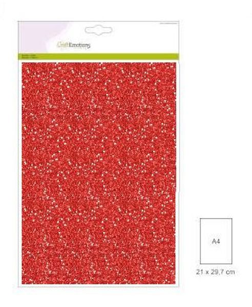 CraftEmotions - glitter cardboard 220g - A4 Christmas red