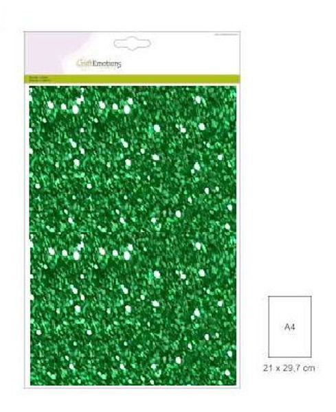 CraftEmotions - glitter cardboard 220g - A4 Christmas green