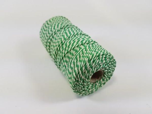 Cotton Macramé - cord spool 1,5mm 100grs - green white