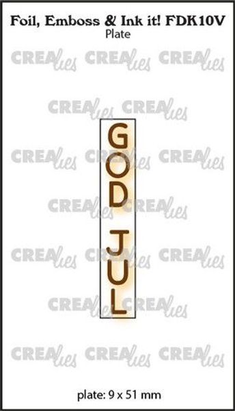 Crealies - Foil, Emboss & Ink it!  - GOD JUL FDK10V  Lodrätt