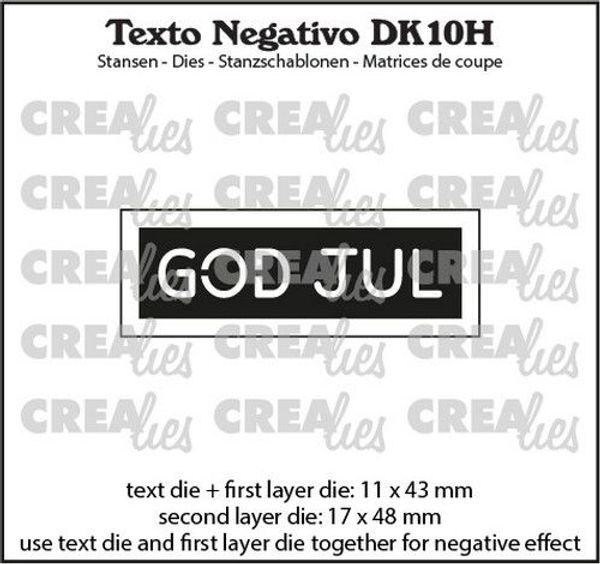 Crealies - Text negativo dies - GOD JUL DK10H  Vågrätt