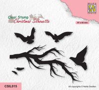 Nellies Choice -Christmas Silhouette Clearstamp - Birds CSIL015