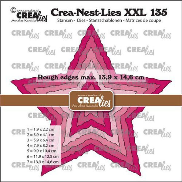 Crealies - XXL - Stars with rough edge CLNestXXL135