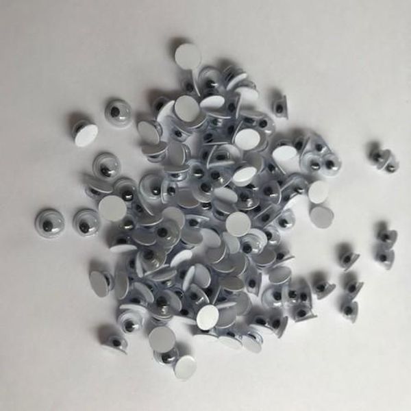 Movable eyes - round 5mm bag ca 144 pcs 1902