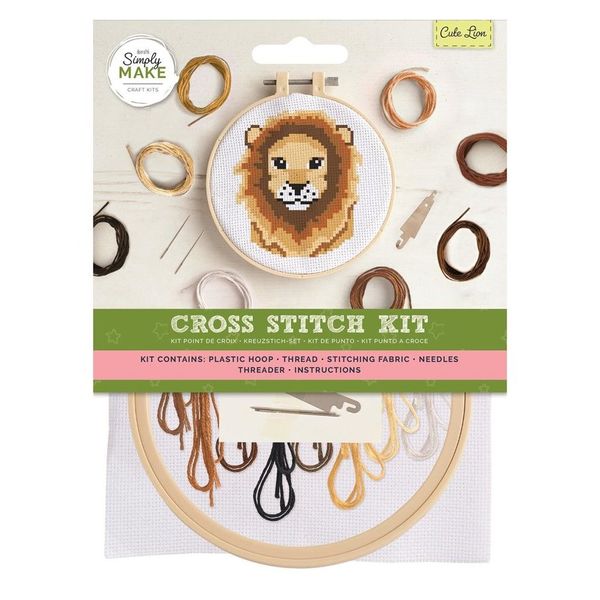 Simply Make - Cross Stitch Kit - Cute Lion