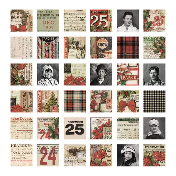 Tim Holtz Idea-Ology - Collage Tiles Christmas TH94279