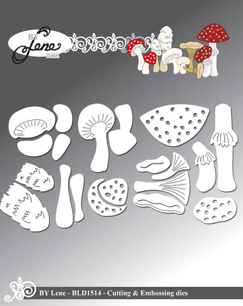 By Lene - Cutting & Embossing Die - Mushrooms  BLD1514