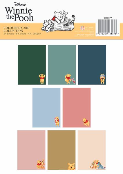 Disney - A4 Coloured Card Collection DYP0077 - Winnie the Pooh
