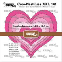 Crealies - XXL - Heart rough edges CLNESTXXL141  14x12,9cm